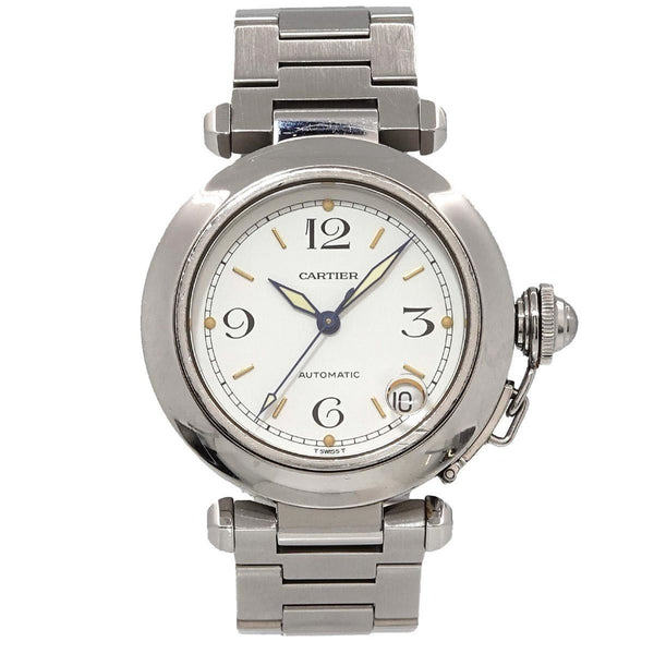 Cartier Pasha C W31015M7 Boys' Watch Date White Automatic Self-Winding