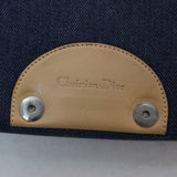 Christian Dior Bag Handbag Navy Beige Shoulder Flap Denim Leather Maris Pearl VINTAGE Ladies