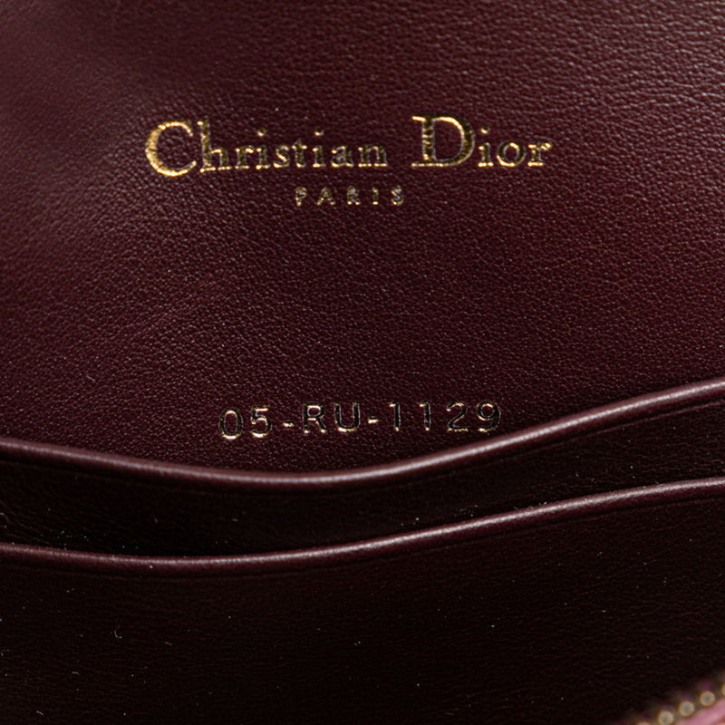 Christian Dior Dior Trotter Saddle Shoulder Waist Bag Bordeaux Wine Red Canvas Leather Women's