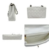 CHANEL Shoulder Bag Matelasse Caviar Skin Leather White Women's z1632