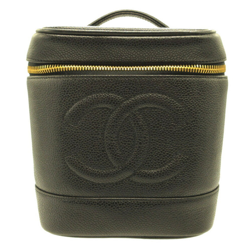 Chanel 4th series caviar skin black vanity bag