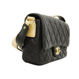 Chanel Shoulder Bag Matelasse Caviar Skin Black Ladies