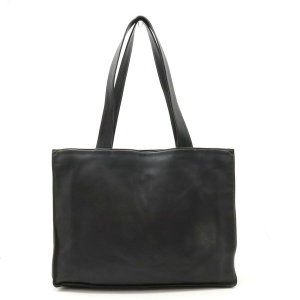 CHANEL Coco Mark Tote Bag Shoulder Leather Black