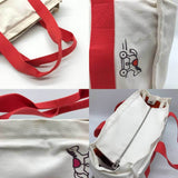 Hermes Adada Mother's Bag Canvas Ivory Red HERMES Pouch