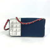 Chanel vintage Chain bag shoulder bag Shoulder Bag Navy Red x Silver