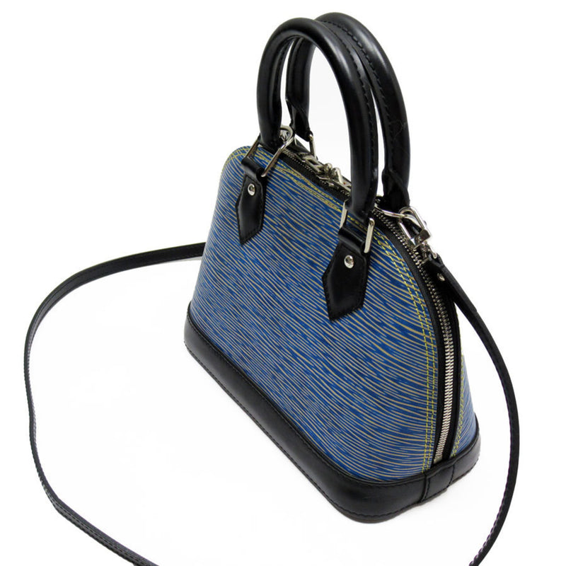 LOUIS VUITTON Handbag Shoulder Bag Epi Alma BB Leather Blue Black Silver Women's M41437 w0449i