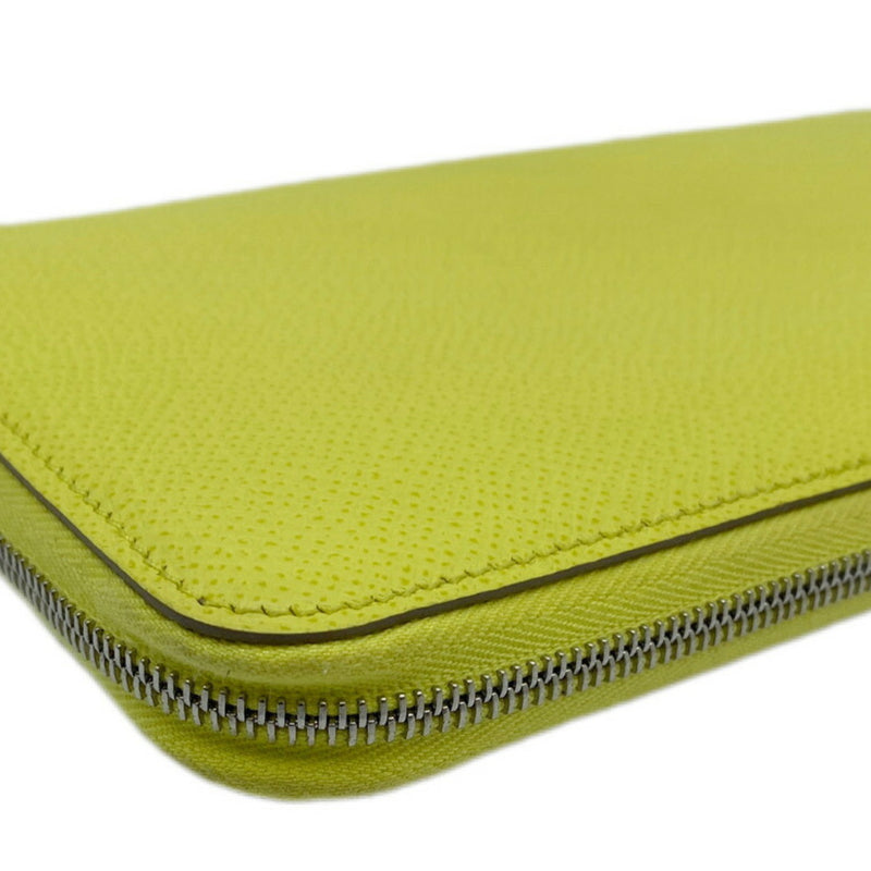 HERMES Hermes Azap Long Silk In Epson Souffle Yellow Q Stamp 2013 Wallet Accessory Ladies Men