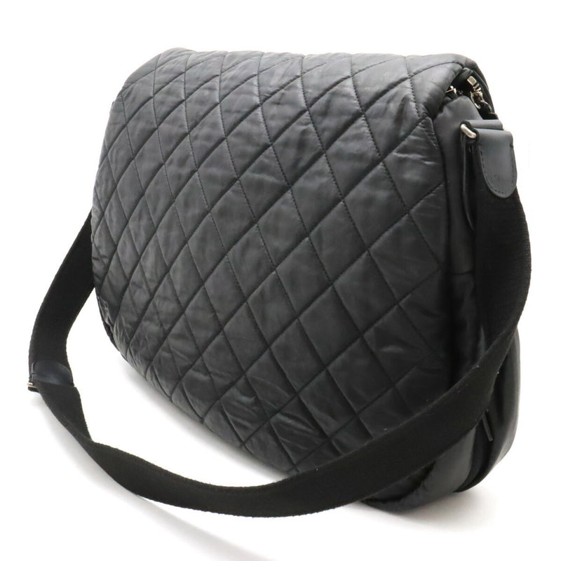 CHANEL Coco Cocoon Shoulder Bag Quilted Nylon Leather Black A66507