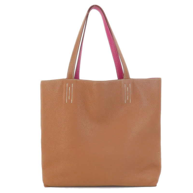 Hermes Double Sens 36 Brown Tosca Tote Bag Togo Taurillon Women's