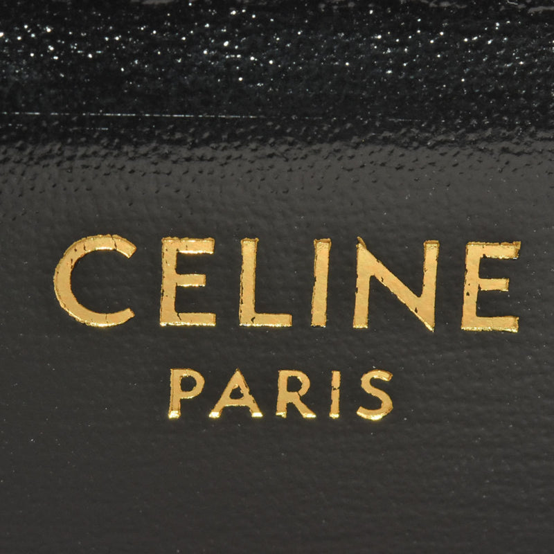 CELINE Classic Triomphe Shoulder Bag 187363BF4.38NO Black Shiny Calfskin