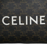 Celine Triomphe Square Shoulder Bag Black Brown PVC Leather Women's CELINE