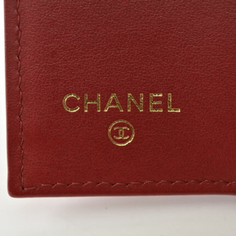 Chanel wallet CHANEL here mark caviar skin dark red