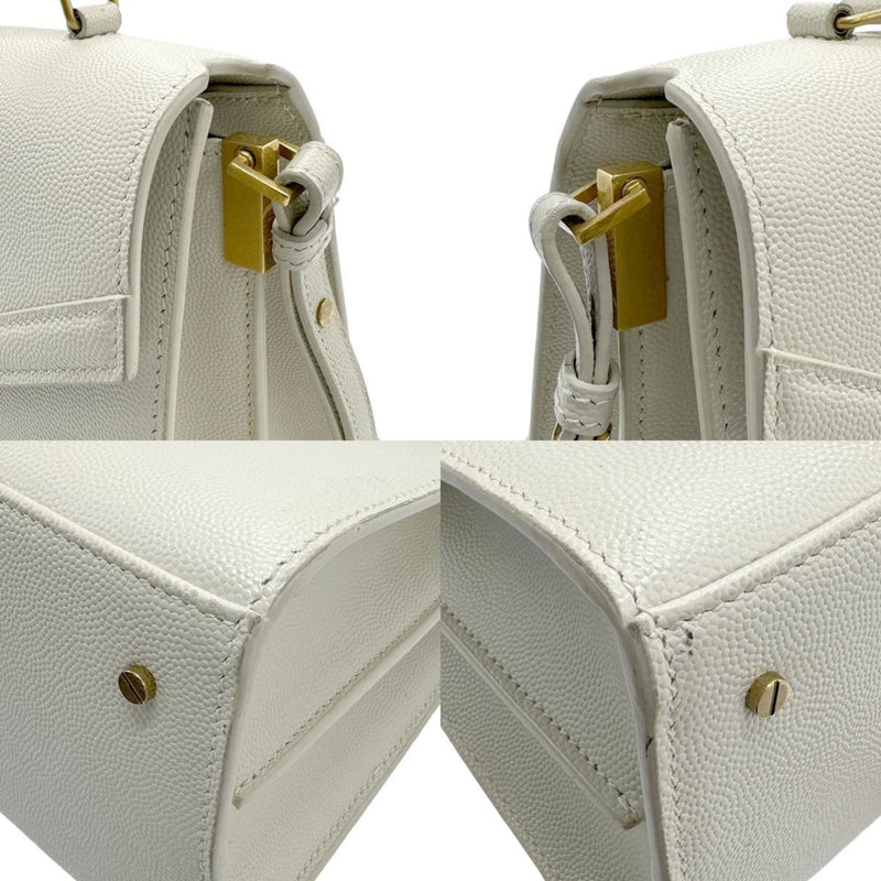 Saint Laurent SAINT LAURENT handbag shoulder bag leather off-white gold women's z1352