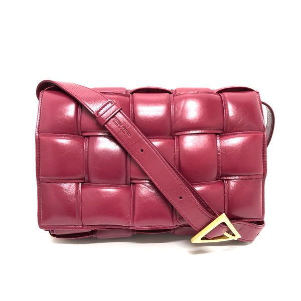 BOTTEGA VENETA Padded cassette Intrecciato Shoulder Bag wine-red GoldHardware