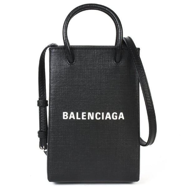 BALENCIAGA Phone Holder Shoulder Bag Calfskin Black Women's IT2XQJ2RNBPW