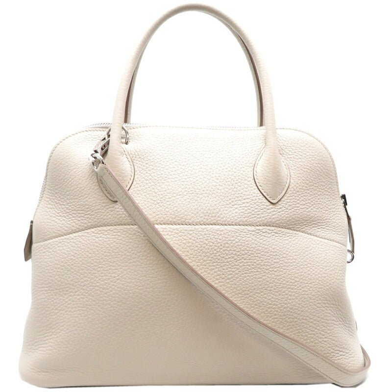 Hermes Bolide 31 Y stamp Palladium (silver) hardware Women's handbag Taurillon Clemence Beton (beige)