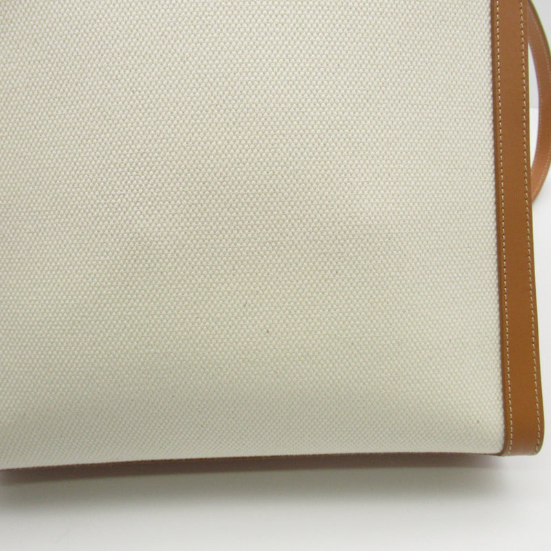 CELINE Vertical Hippo Small White Brown canvas