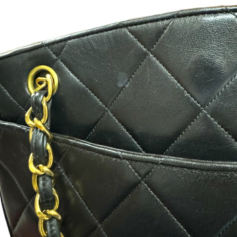 Chanel Matelasse Tote Bag Leather Black Women's CHANEL Chain Shoulder