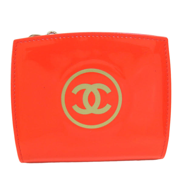 Chanel Coco Mark Bi-fold Wallet Enamel Women's