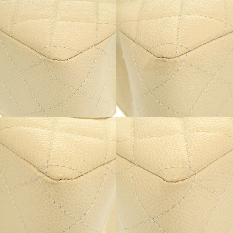 Chanel Plastic Chain Caviar Skin Beige No.6 Coco Mark Shoulder Bag 1927 CHANEL