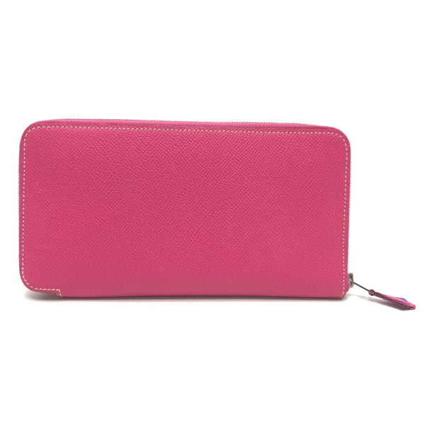 Hermes Zip Around Long Wallet pink SilverHardware