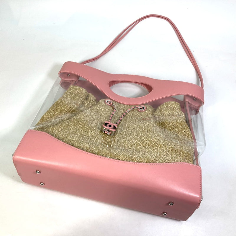 Chanel AS0517 CC Mark Bags Large Shopping Bags Tote Bag Clear /pink SilverHardware