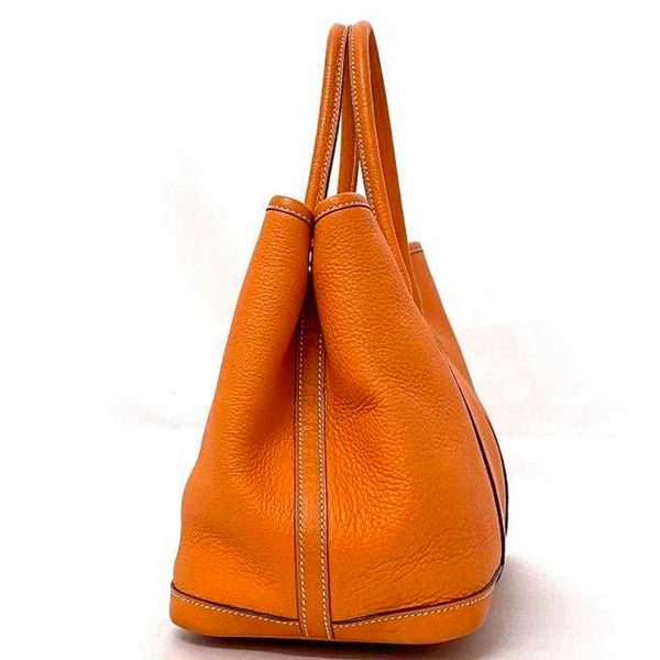 Hermes Garden TPM Orange Tote Bag Leather Negonda □M Engraved HERMES Handbag Ladies