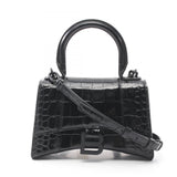 BALENCIAGA HOURGLASS XS Hourglass Handbag Bag Leather Women's Black 5928331LR6Y1000