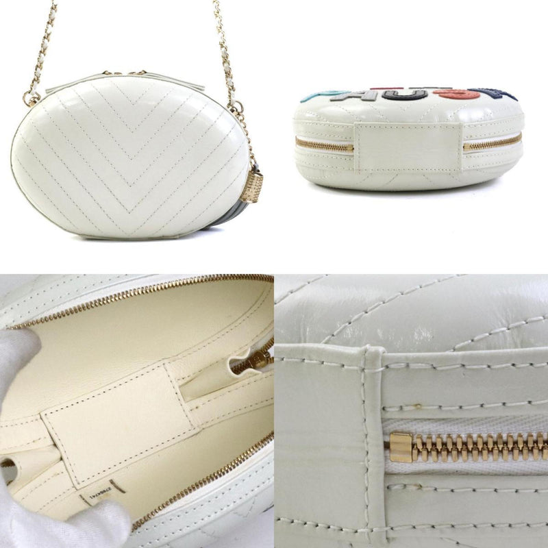 CHANEL Shoulder Bag LA PAUSA Leather/Metal Off-White/Gold Women's e58504f