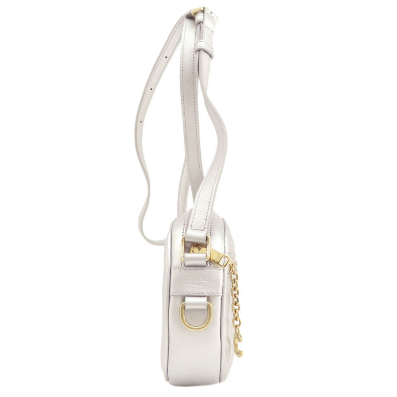 CELINE Long Shoulder Bag Leather Women's