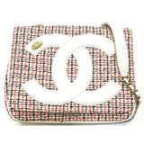 Chanel CC Mark Bag Chain Shoulder Bag White x Red GoldHardware