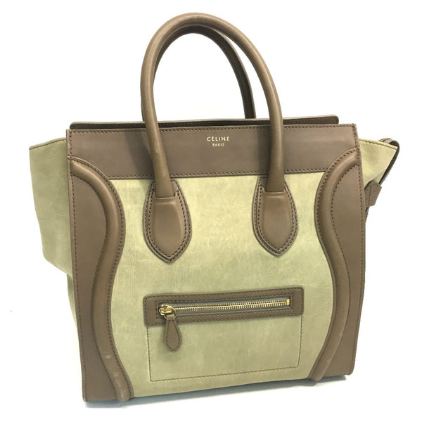 CELINE 165213 Mini Shopper Bag Tote Bag Hand Bag Beige BrownBased