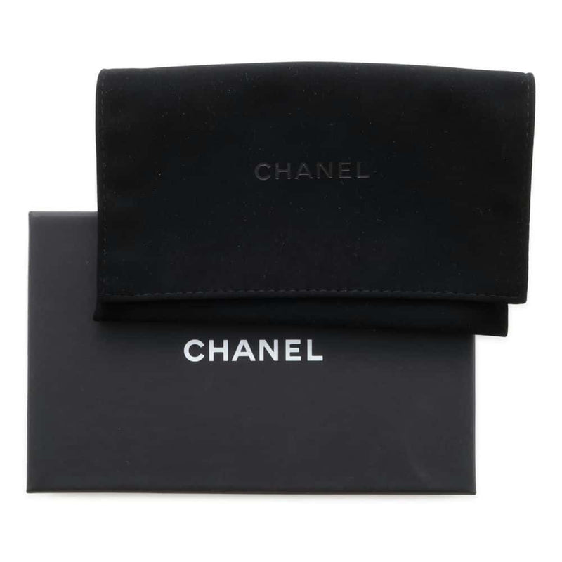 Chanel Business Card Holder/Card Case Matelasse Coco Mark Classic Zip Quilted Caviar Skin AP2570 Black