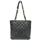 CHANEL Bag Caviar Skin Chain Shoulder PST Tote Leather Black