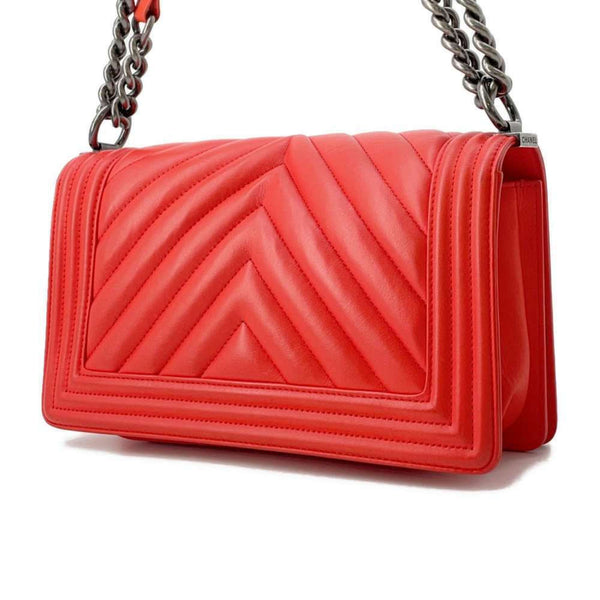 Chanel Chain Shoulder Bag Coco Mark Boy A67086 Chevron V Stitch CHANEL