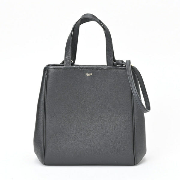 CELINE Small Fold Cabas 19407 Grained Calfskin Black S-155572