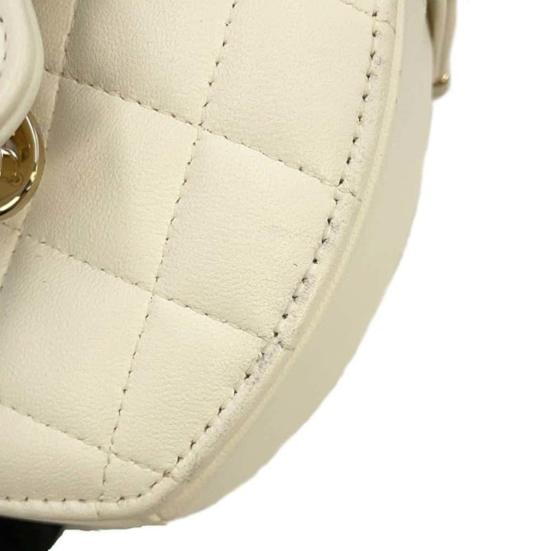 Chanel Chain Shoulder Bag Matelasse Coco Mark Heart Lambskin AP2784 CHANEL Pochette White