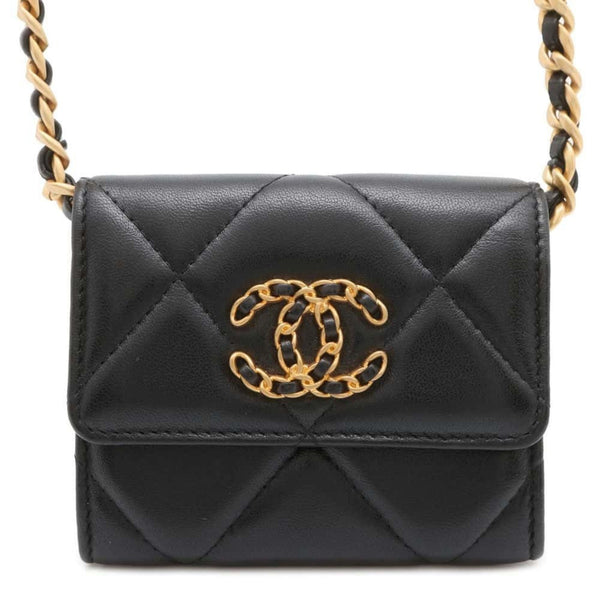 Chanel Chain Wallet 19 Flap Matelasse Lambskin AP2409 CHANEL Black