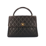 Chanel Matelasse Coco Mark Handbag Lambskin Black Women's CHANEL