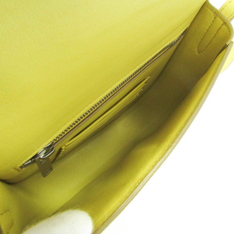 Celine Trotter Medium 179013 Women's Leather Shoulder Bag Yellow