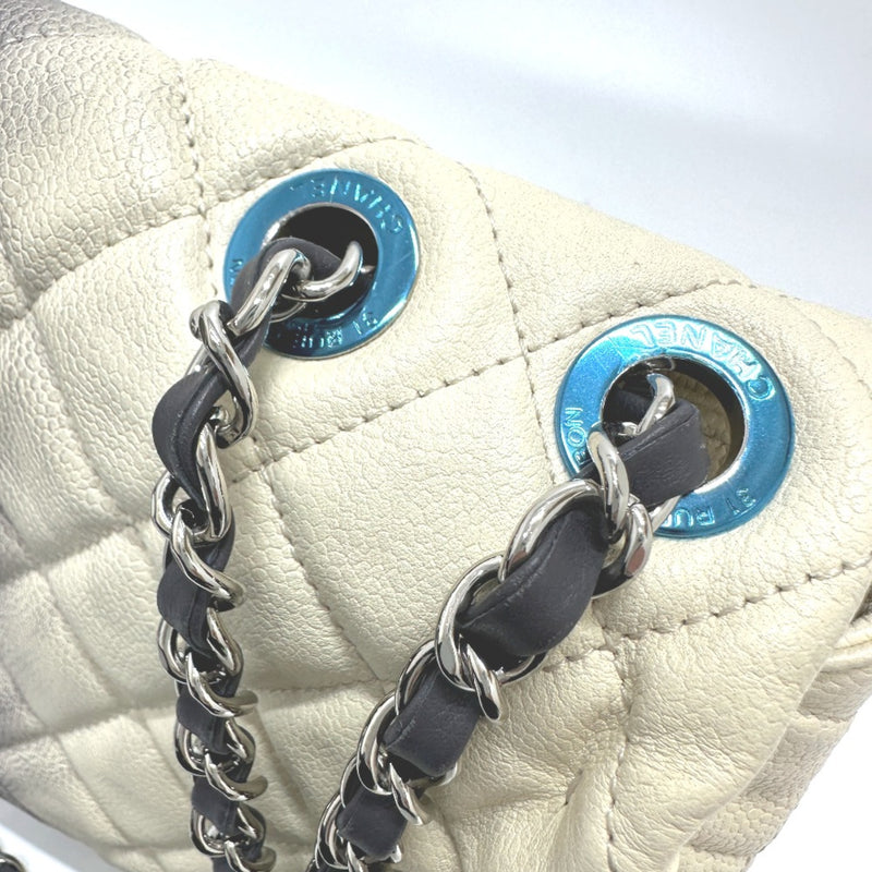 Chanel CC Mark Chain Bag Double Chain Bag Shoulder Bag WhiteBased SilverHardware