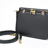 FENDI Touch Small Shoulder Bag 8BT349 Leather Black S-156199