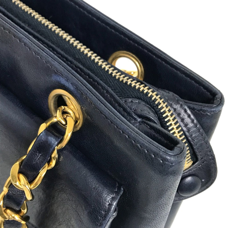 Chanel CC Mark Bag Chain Tote Bag shawl Shoulder Bag Navy GoldHardware