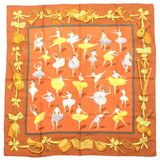 Hermes Carre 90 La Dance LA DANCE Silk Brown Scarf Muffler