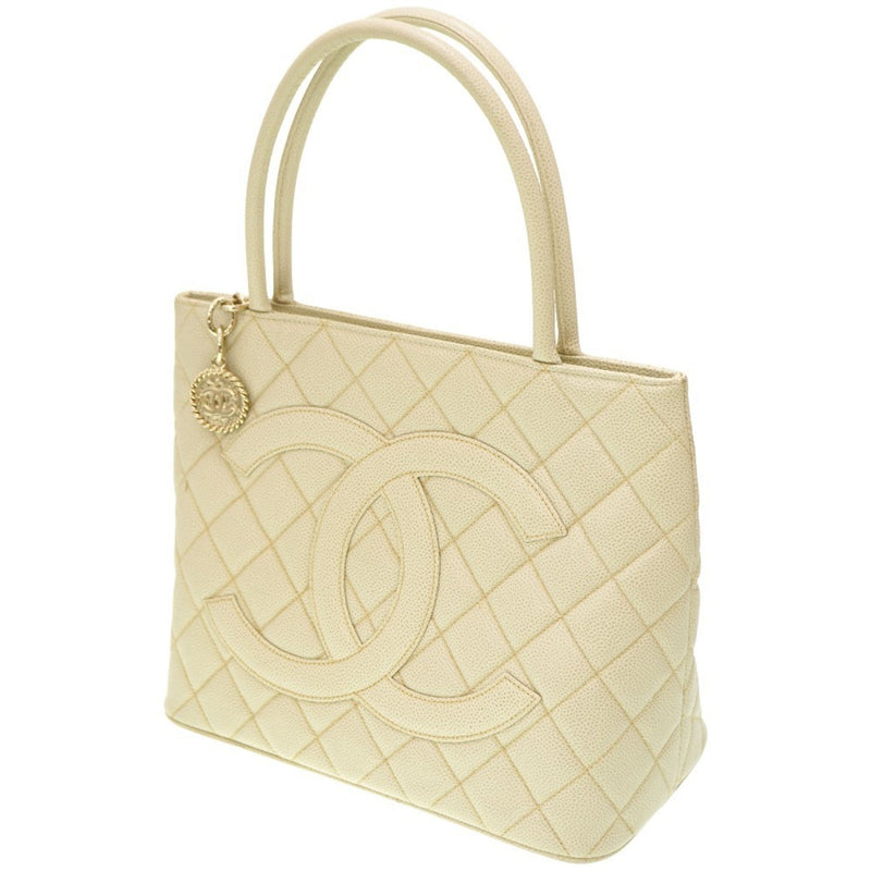 Chanel Reprint Tote Caviar Skin Ivory Gray Bag