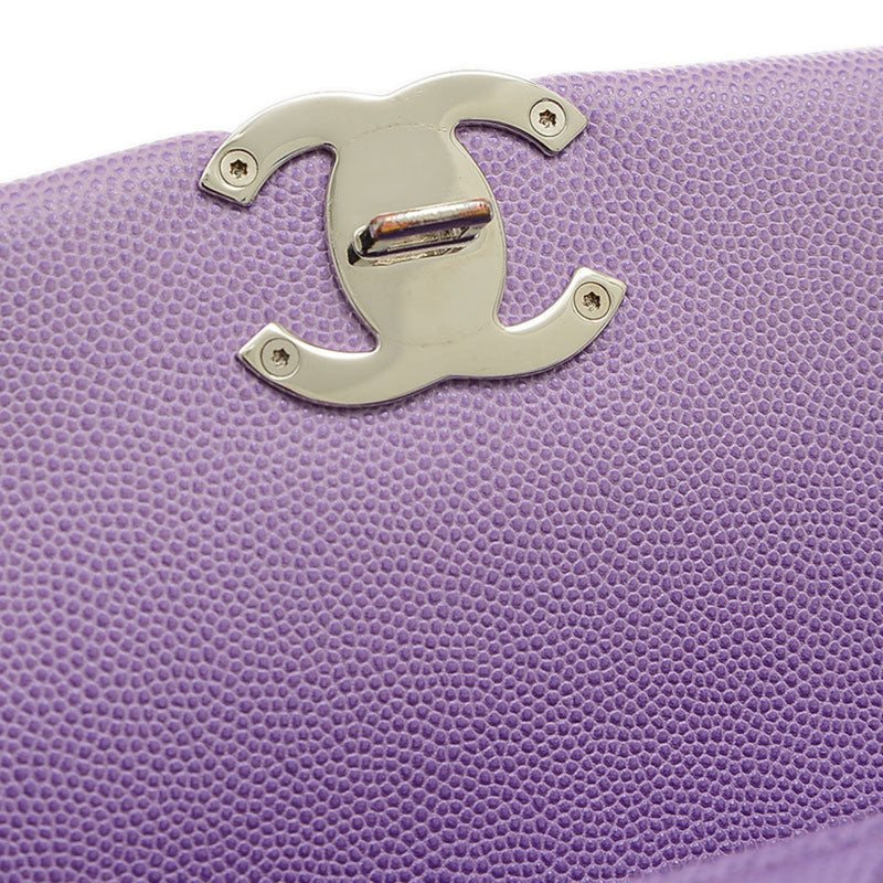 Chanel Matelasse Chain Shoulder Bag Caviar Skin Purple AS4598