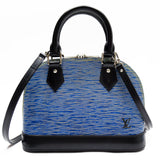 LOUIS VUITTON Handbag Shoulder Bag Epi Alma BB Leather Blue Black Silver Women's M41437 w0449i