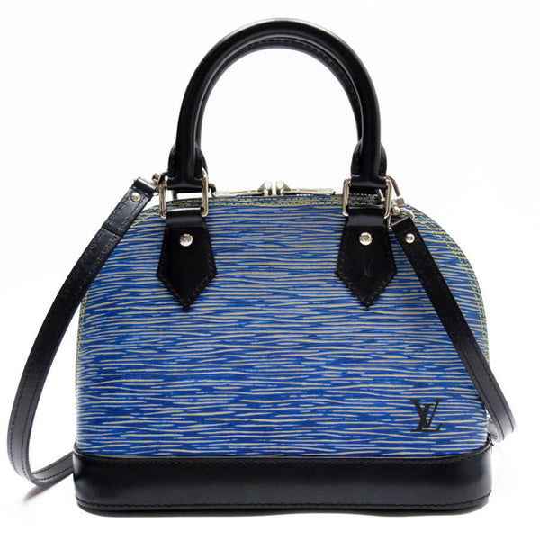 LOUIS VUITTON Handbag Shoulder Bag Epi Alma BB Leather Blue Black Silver Women's M41437 w0449i