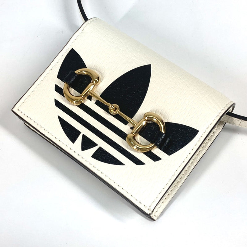 Gucci 702248 adidas adidas collaboration Shoulder Bag Crossbody Folded wallet White Black