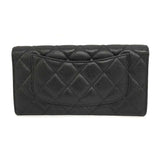 Chanel 3-cha240912-2 Women's Caviar Leather Coin Purse/coin Case Black